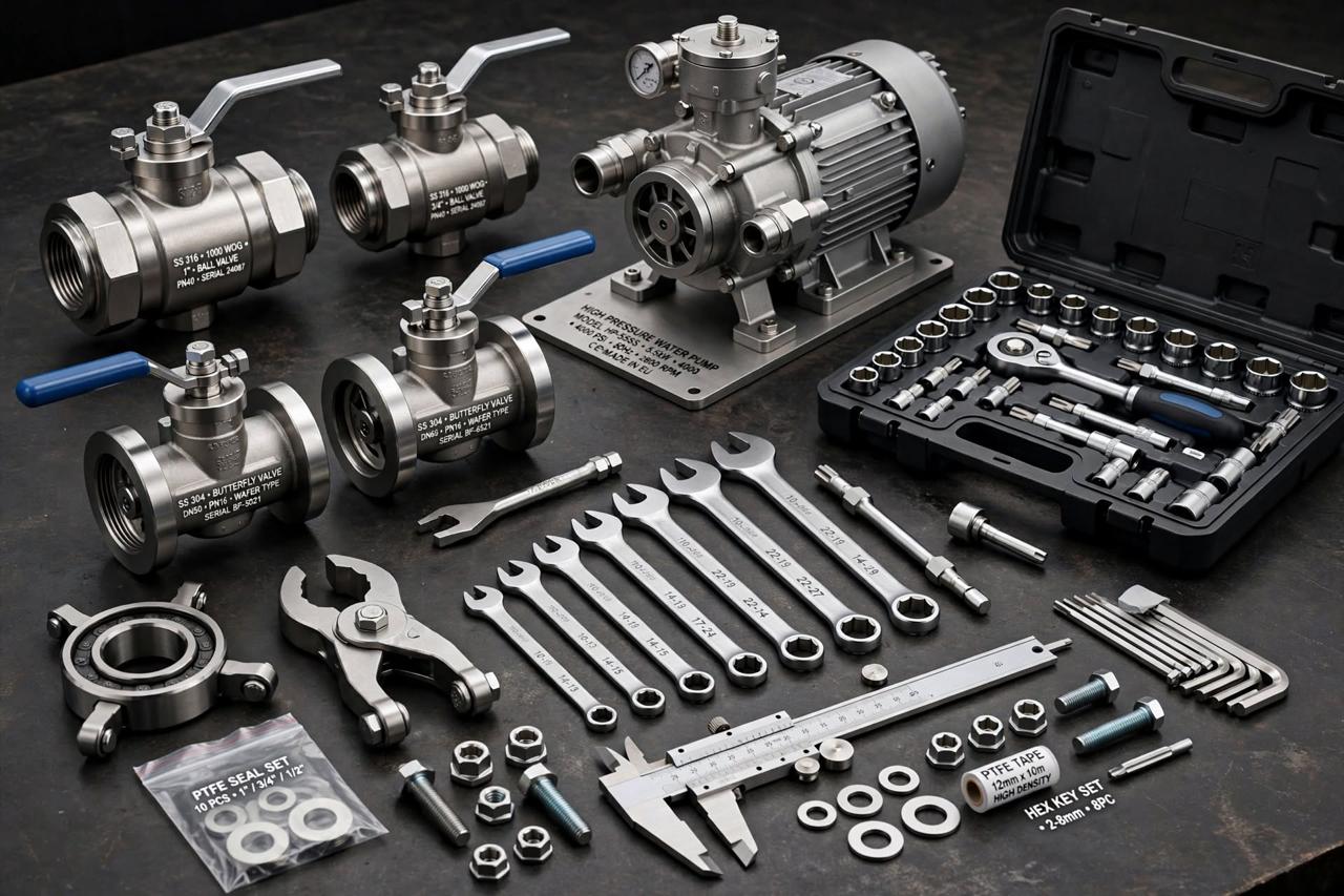 Industrial valves, pump, mechanical tools and components